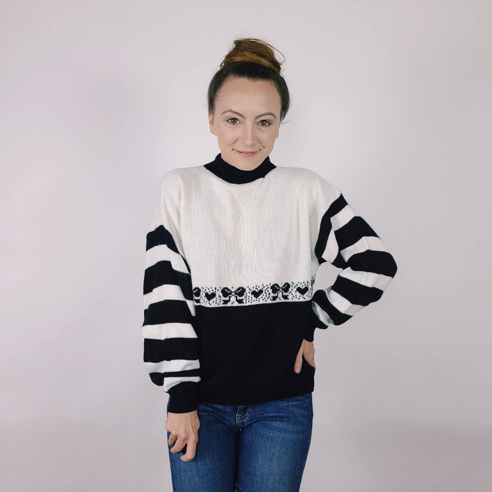 Vintage Morgan Square Mock Neck Grandma Sweater